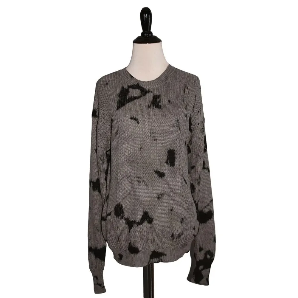LISA RINNA COLLECTION NEW $65 Tie-Dye Pullover Sweater Smoke Medium - Picture 2 of 3